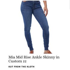 Mia, mid rise, skinny, ankle, in custom jean Kut from the Kloth